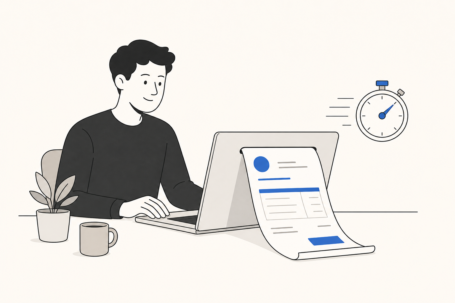 The RivitPay generator producing a sendable invoice in under a minute